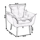 Kit Poltrona Com Puff Decorativo Recepção Opala Suede Marrom