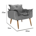 Kit Poltrona Com Puff Opala Composê Bordado Chumbo Com Veludo