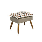 Kit Poltrona Com Puff Opala Composê Triângulo Bege Com Veludo