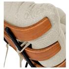 Kit Poltrona Costela Com Puff Para Sala Linho Bege