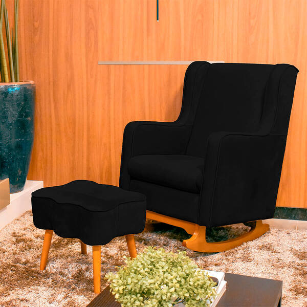 Kit Poltrona De Amamentação Com Balanço E 01 Puff Hope Para Q