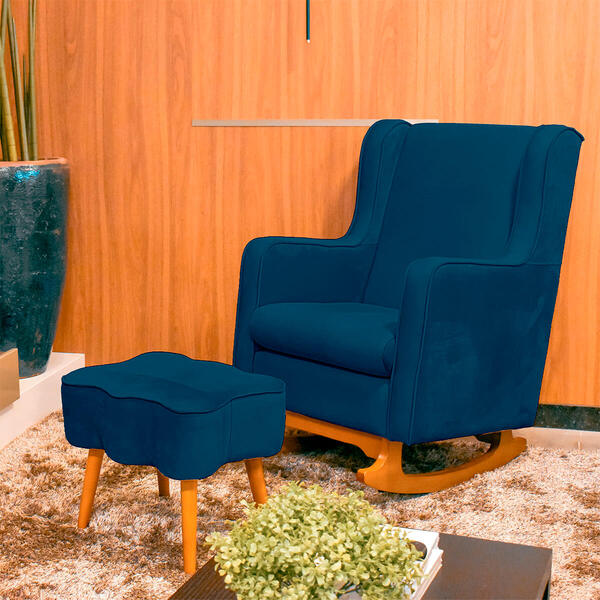 Kit Poltrona De Amamentação Com Balanço E 01 Puff Hope Para Q