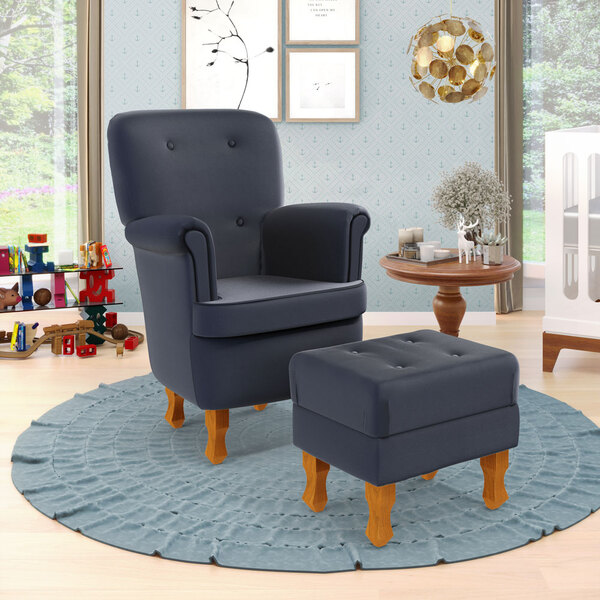 Kit Poltrona De Amamentação Pandora E Puff Canis A-019 Couro