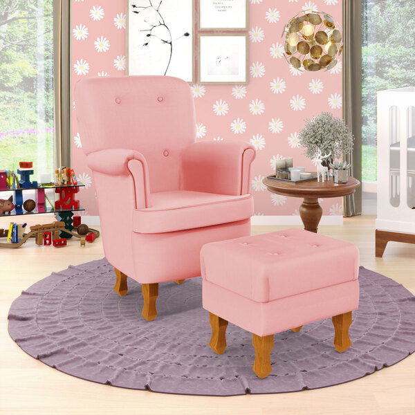 Kit Poltrona De Amamentação Pandora E Puff Canis A-044 Couro