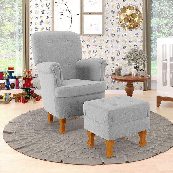 Kit Poltrona De Amamentação Pandora E Puff Canis N-038 Bouclê