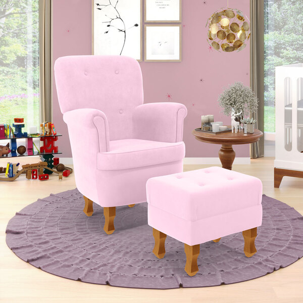 Kit Poltrona De Amamentação Pandora E Puff Canis Z-021 Sued R