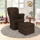 Kit Poltrona De Amamentação Pandora E Quasar N-027 Veludo Mar