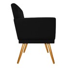 Kit Poltrona Decorativa Aurora Com Puff Redondo Pés Madeira S