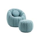 Kit Poltrona Decorativa Concha C/almofada E Puff Boucle Abobo