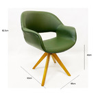 Kit Poltrona Decorativa Eduarda Cor Verde Oliva Base Madeira