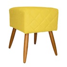 Kit Poltrona Decorativa Marcela E Puff Isabela Suede Amarelo