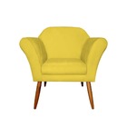 Kit Poltrona Decorativa Marcela E Puff Isabela Suede Amarelo