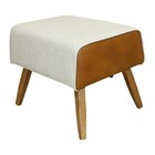 Kit Poltrona Decorativa Milena Com Puff Viseo D02 Linho Bege