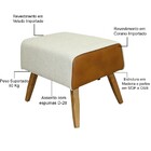 Kit Poltrona Decorativa Milena Com Puff Viseo D02 Linho Bege