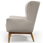 Kit Poltrona Decorativa Milena D02 Com Puff Viseo Linho Cru C