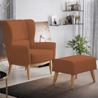 Kit Poltrona Decorativa Milena D02 Com Puff Viseo Veludo Telh