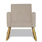 Kit Poltrona Decorativa Nina Com Puff Opala - Bege Bege