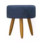 Kit Poltrona Decorativa Opala C/puff Redondo Azul Marinho