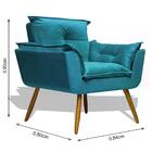 Kit Poltrona Decorativa Opala C/puff Redondo Azul Turquesa