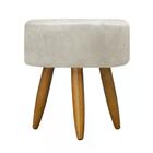 Kit Poltrona Decorativa Opala Com Puff Redondo - Bege Bege