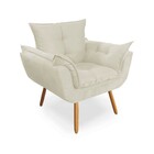 Kit Poltrona Decorativa Opala Deluxe Com Puff Redondo Suede B