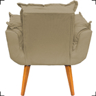 Kit Poltrona Decorativa Para Sala Alice + Puff Alice Suede Nu