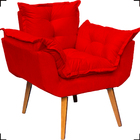 Kit Poltrona Decorativa Para Sala Alice + Puff Alice Suede Ve