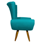 Kit Poltrona Decorativa Para Sala Emilia + Puff Emilia Suede