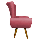 Kit Poltrona Decorativa Para Sala Emilia + Puff Emilia Suede