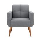 Kit Poltrona Decorativa Sala + Puff Havana Matrix Cinza