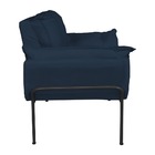 Kit Poltrona Decorativa Suede Azul Marinho Base Metálica Pret