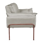 Kit Poltrona Decorativa Suede Bege Base Metálica Cobre - Vall