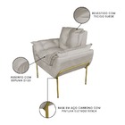 Kit Poltrona Decorativa Suede Bege Base Metálica Dourada - Va