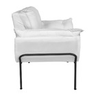 Kit Poltrona Decorativa Suede Branco Base Metálica Preta - Va