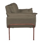 Kit Poltrona Decorativa Suede Cappucino Base Cobre - Vallisa