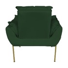 Kit Poltrona Decorativa Suede Verde Base Dourada - Vallisa De