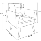 Kit Poltrona E Namoradeira 2 Lugares Olivia Suede Azul Turque