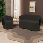 Kit Poltrona E Namoradeira Aisha Orgânica Composê Sintético P