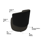 Kit Poltrona E Namoradeira Aisha Orgânica Composê Sintético P