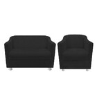 Kit Poltrona E Namoradeira Catar Corano Preto - Amarena Móveis