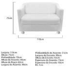 Kit Poltrona E Namoradeira Catar Suede Branco - Amarena Móveis