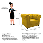 Kit Poltrona E Namoradeira Chesterfield Ana Suede Amarelo - D