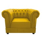 Kit Poltrona E Namoradeira Chesterfield Ana Suede Amarelo - D