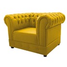 Kit Poltrona E Namoradeira Chesterfield Ana Suede Amarelo - D