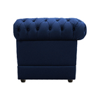 Kit Poltrona E Namoradeira Chesterfield Ana Suede Azul Marinh