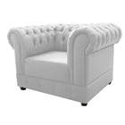 Kit Poltrona E Namoradeira Chesterfield Ana Suede Branco - Do