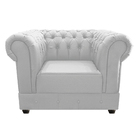 Kit Poltrona E Namoradeira Chesterfield Ana Suede Branco - Do