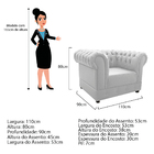 Kit Poltrona E Namoradeira Chesterfield Ana Suede Branco - Do