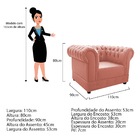 Kit Poltrona E Namoradeira Chesterfield Ana Suede Coral - Ama