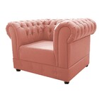 Kit Poltrona E Namoradeira Chesterfield Ana Suede Coral - Doc